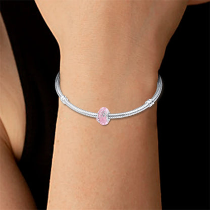 Sakura-Glas-Charm-Anhänger aus 925er-Sterlingsilber mit Zirkonia, passend für DIY-Armbänder, Halsketten, Geschenk für Sie, Colgante Plata