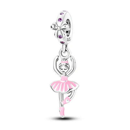 Neue 2025 925 Sterling Silber Charms Perlen Liebe Herz Rosa Original Charm Anhänger Fit Charm Armbänder DIY Schmuck Geburtstag Geschenk