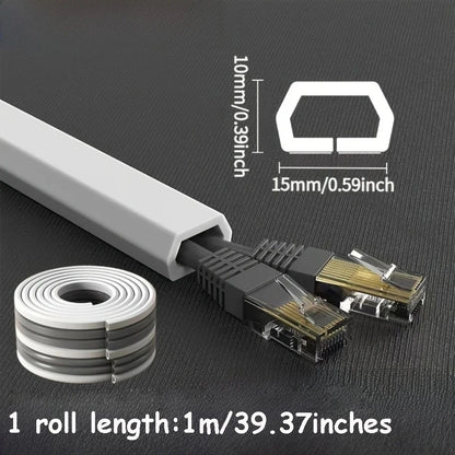 1 x 1/3 m selbstklebender PVC-Kabelmanagementstreifen, dekorativer Drahtschutzstreifen, geeignet zum Abdecken von Drähten an Wänden und Böden