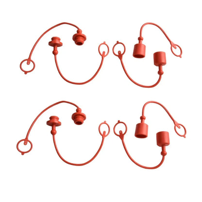 Staubkappen-Set für hydraulische Kupplung, 4, robuste rote Gummiabdeckungen zur Abschirmung der ISO7241-A-Serie von externen Verunreinigungen