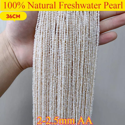 2-2,5mmAA Echte Runde Kleine Weiße Perle Großhandel Natürliche Süßwasser Perle Schmuck MakeDIY Halskette Armband Frauen Geschenk hochzeit