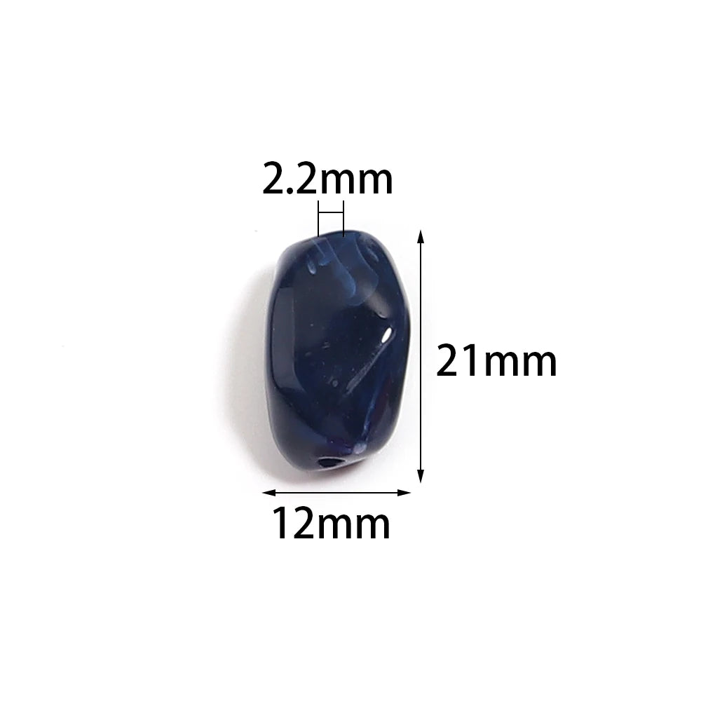 20 Teile/los Unregelmäßige Doppel Farben Acryl Perlen für Schmuck Machen Meteorit form Lose Spacer Perlen DIY Armband Halskette