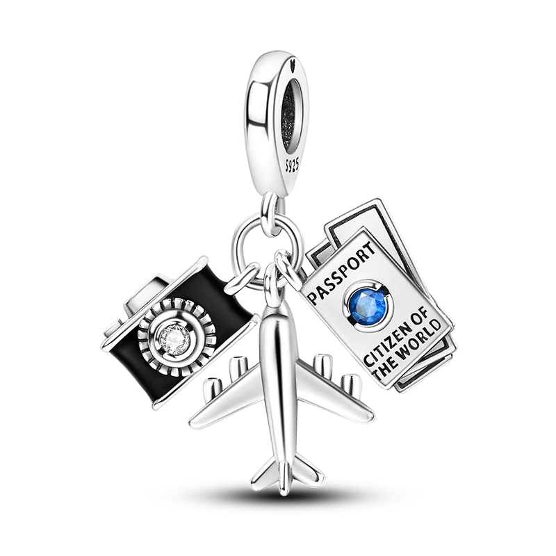 925 Sterling Silber Familie Schmetterling Flugzeug baumeln Perlen passen original Pandora Charms Armbänder DIY Perle Frauen Schmuck herstellung