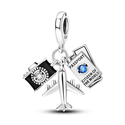 925 Sterling Silber Familie Schmetterling Flugzeug baumeln Perlen passen original Pandora Charms Armbänder DIY Perle Frauen Schmuck herstellung