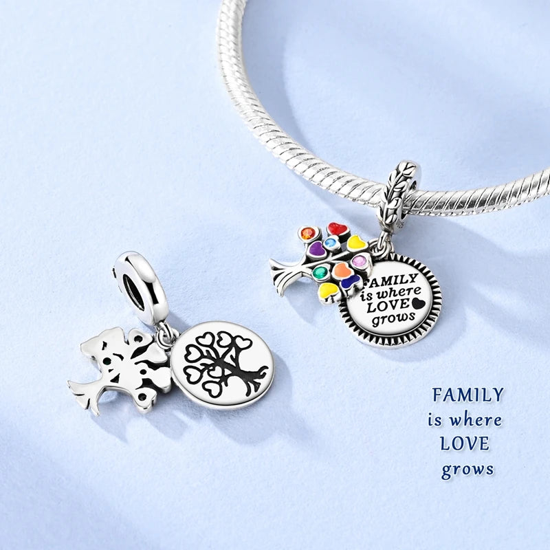 Charms aus 925er Silber, Baum des Lebens, passend für Original-Armbänder, Halsketten, Anhänger, Schmuck, Damen-Geschenk