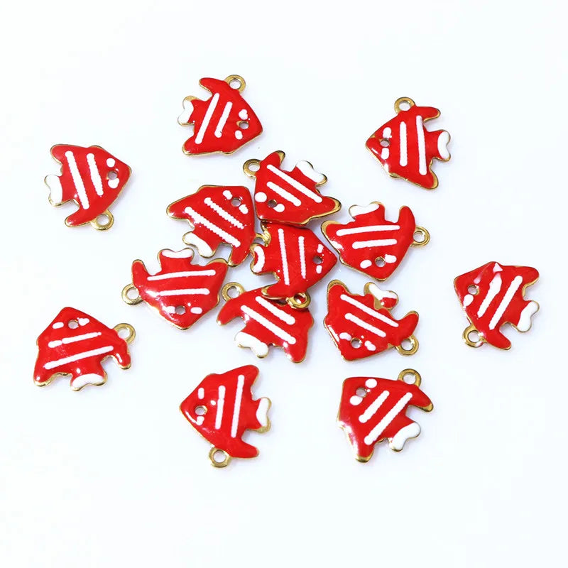 20 Stück 11x9mm Edelstahl Fisch Emaille Charms Anhänger Edelstahl DIY Schmuck Herstellung Zubehör Ergebnisse