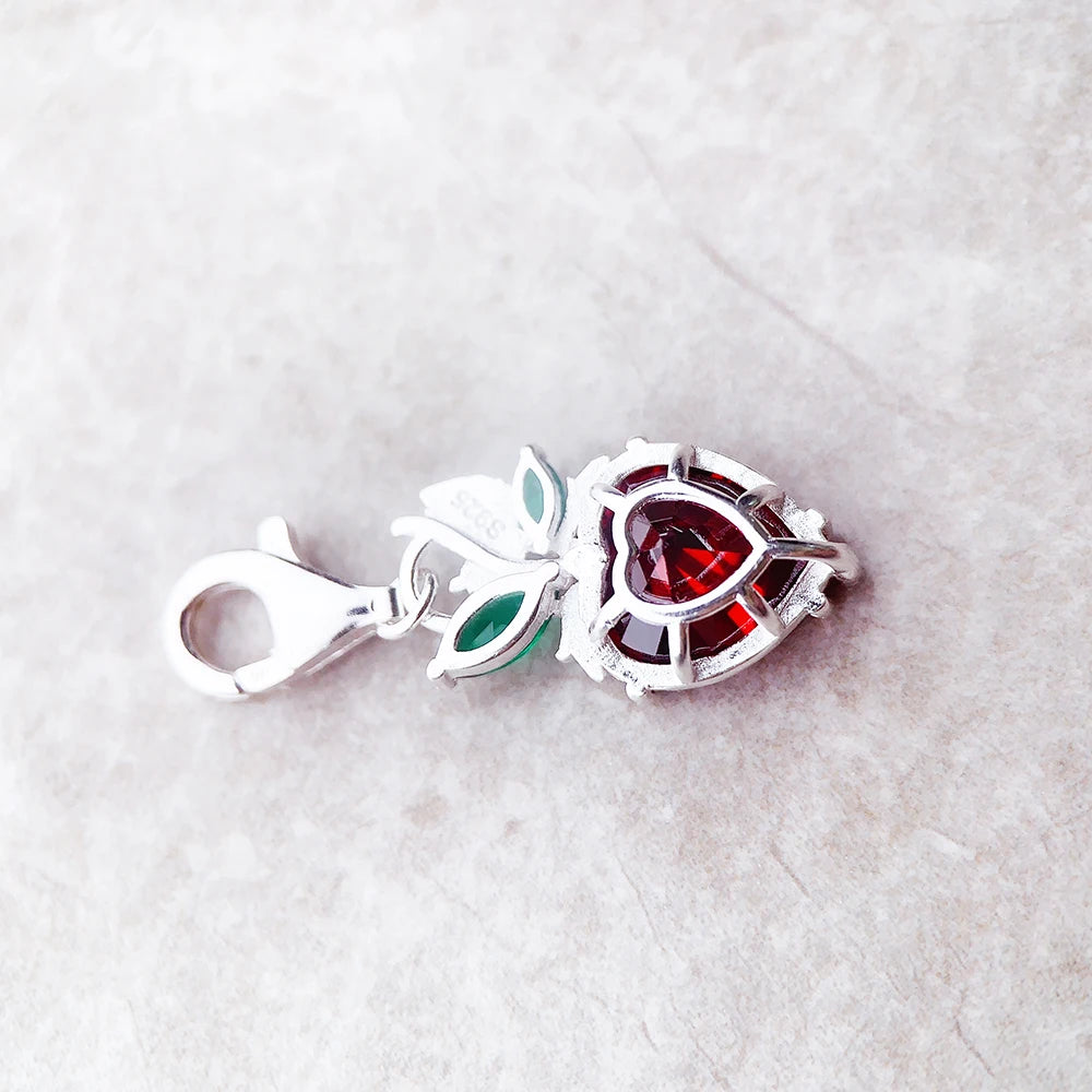 Charm-Anhänger Erdbeere 925er Sterlingsilber Romantisches Geschenk Schmuck Accessoires für Frauen