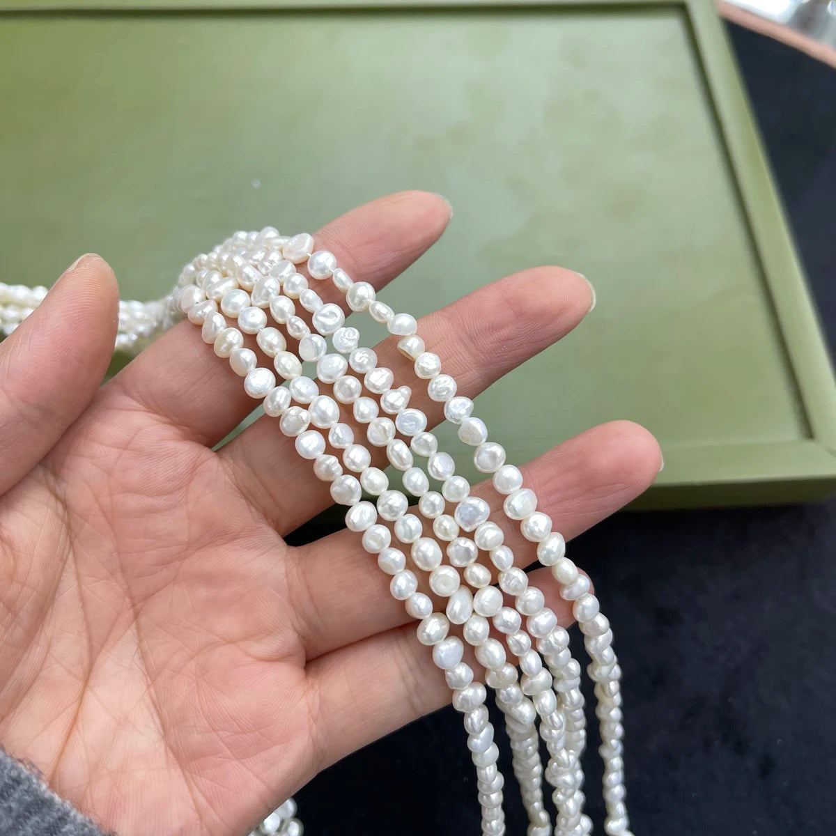 4-5mm Unregelmäßig Geformte Natürliche Süßwasserperlen Halbfertige Perlen für Schmuckherstellung DIY Damen Halskette Armband Zubehör