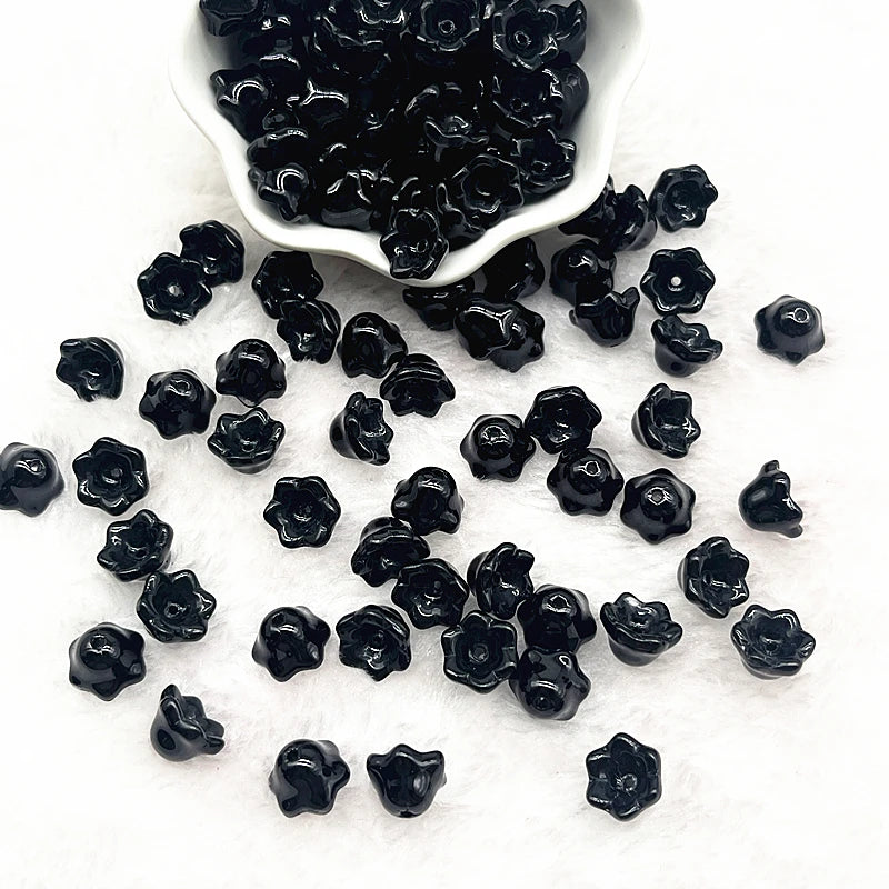 Neue 20 teile/los 7X12mm Bunte Bellflower Lampwork Perlen Kappen Glas Spacer Perlen für Schmuck Machen DIY Armbänder haarnadel