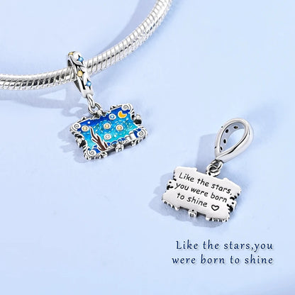 Teufelsaugen-Charm aus 925er Silber, Original-Hand der Fatima, blauer Zirkon, Kreuz, blaue Augen, passend für Armbänder, DIY-Herstellung von Schmuck, Geschenk