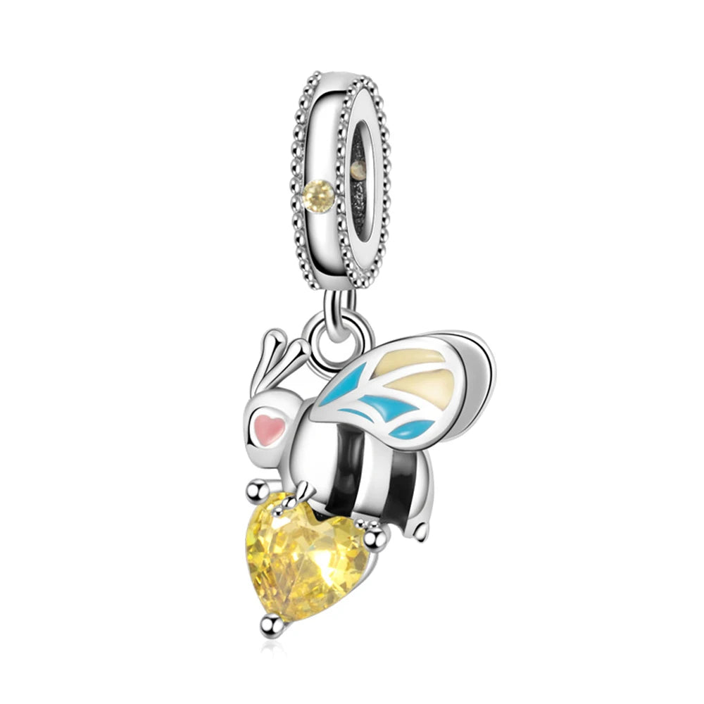 Heißer Verkauf 925er Sterlingsilber Blauwal & Marienkäfer & Engel baumelnder Charm für Armband Boutique Halskette MiNi-Serie Anhänger Geschenk