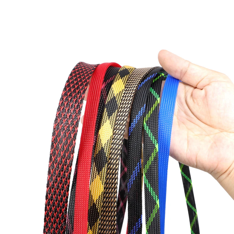 2/5/10M 2mm-20mm Flexibler Kabelschutz für Auto/Elektrische Kabel, Abrieb- und Hitzebeständige PET-Geflechtschutzmanschette