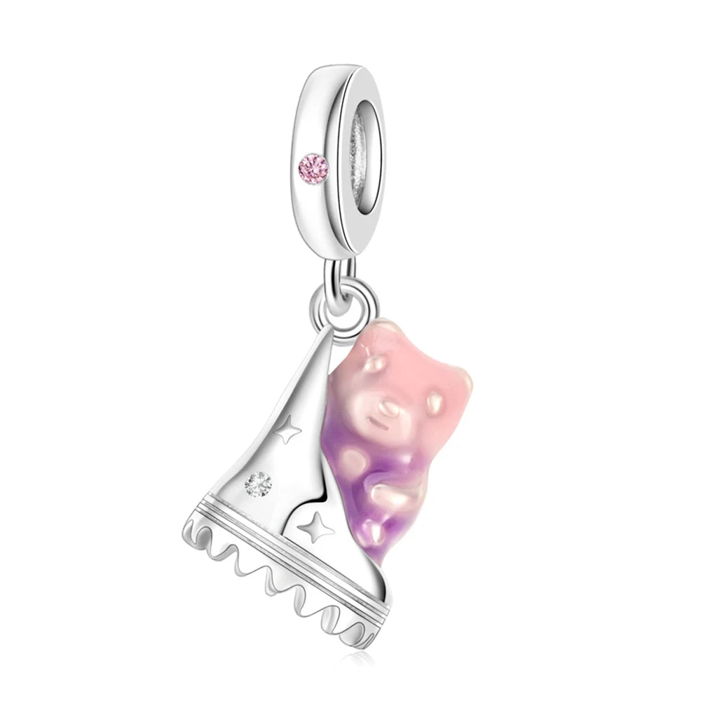 Tier-Serie, 925er-Sterlingsilber, Qualle, Pfau, Schildkröte, Kaninchen, Frosch, Charm, passend für DIY-Armbänder, Halsketten, Geschenke für Kinder