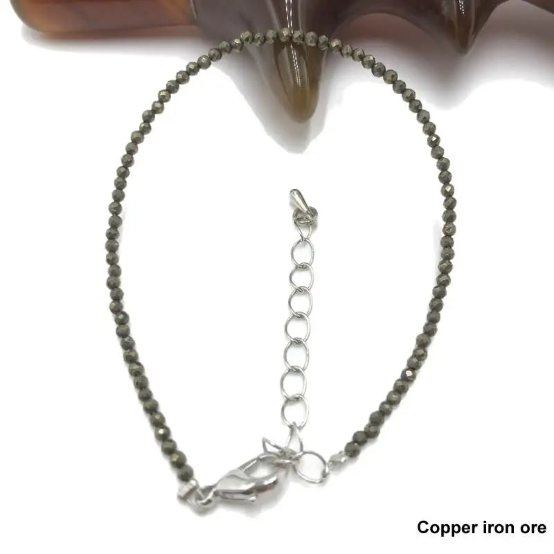 High Quality Natural Stone 2-3mm Handmade Micro Faced Beads Women's Agate Crystal Zircon Bracelet Jewelry Gift