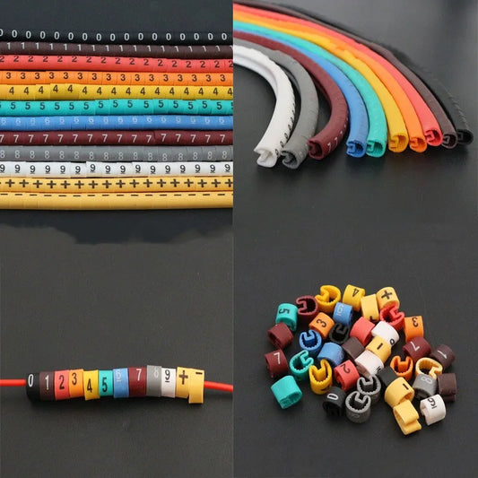 Kabelmarkierer Drahtetiketten EC-0 EC-1 500 Stück Markierungsnummern 0 bis 9 Farbig 2,5 qmm Isolierung PVC Kabelmarkierer Etiketten
