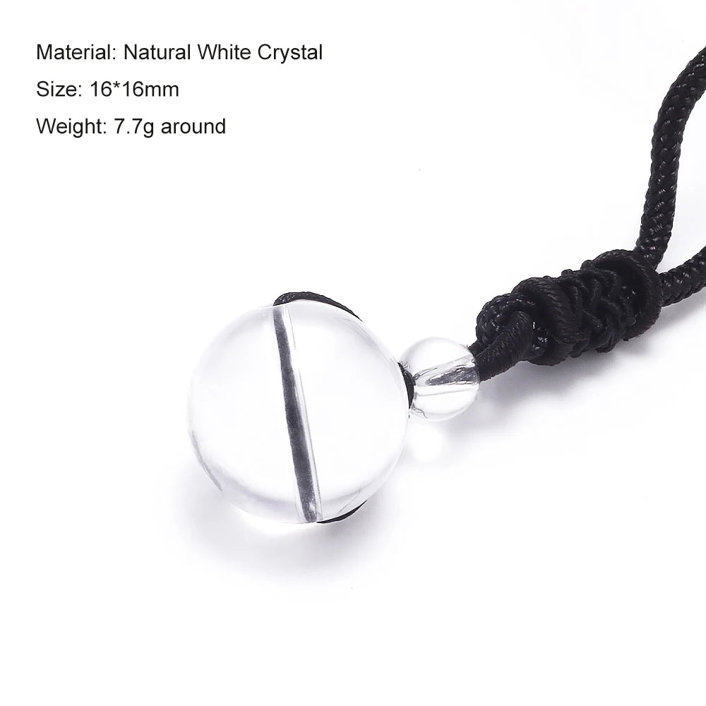Halsketten und Anhänger aus Naturstein für Damen und Herren, schwarzer Obsidian, Regenbogenaugenperlen, Kugeltransfer, Lucky Love