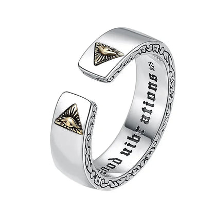Retro Poseidon Kompass Ring versilbert Hexagramm Öffnung verstellbarer Ring Männer und Frauen Hip-Hop Trend Schmuck Geschenk