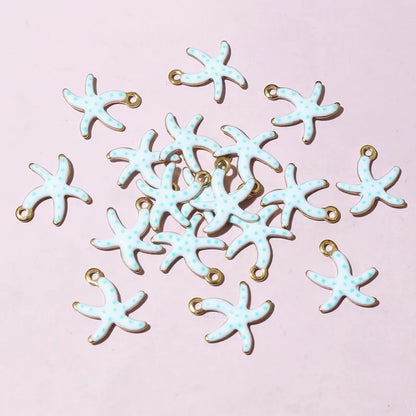 20 Stück 10,5x10mm Edelstahl Kleine Seestern Anhänger Emaille DIY Schmuck Herstellung Zubehör Zubehör Halskette Ohrringe