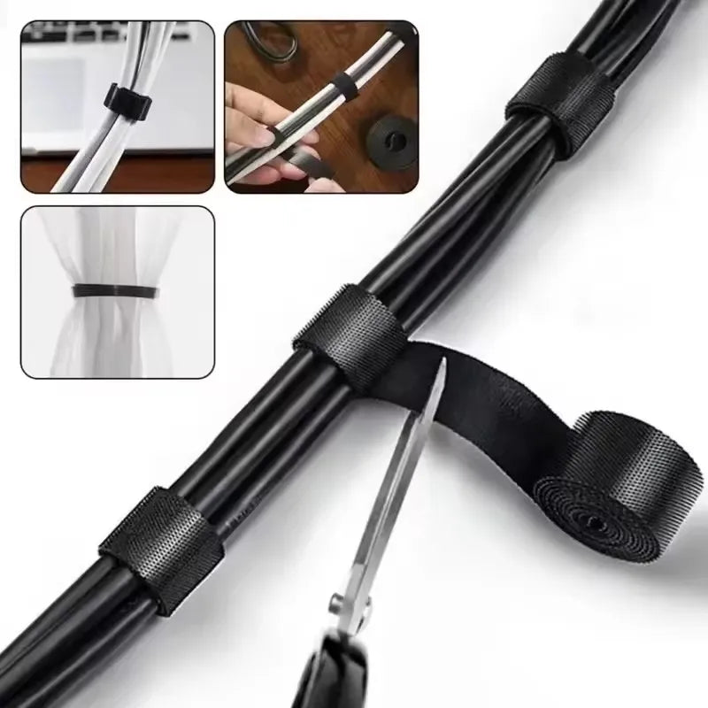 1/5M Kabel Organizer Kabel Management Draht Wickler Band Kopfhörer Maus Kabel Management Krawatten Schutz Für iPhone Xiaomi Samsung