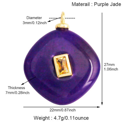 Jade Achat Amethyst Amazonit Wasser Gras Lapis Lazuli Charm Anhänger, 18K echt vergoldet Schmuck für Halskette Handwerk Herstellung S79