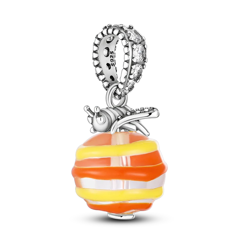 Charms-Perlen aus 925er-Sterlingsilber, modisches Biene- und Honigglas, Sonnenblume, Herbstserie, passend für Original-Armbänder, DIY-Schmuckherstellung