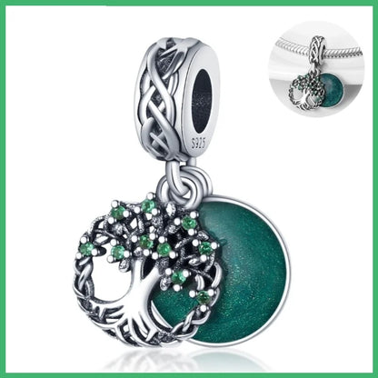 925 Sterling Silber Liebesbaum des Lebens Anhänger mit Zirkonia, passend für DIY Armband Halskette Geschenk für Sie, Colgante Plata
