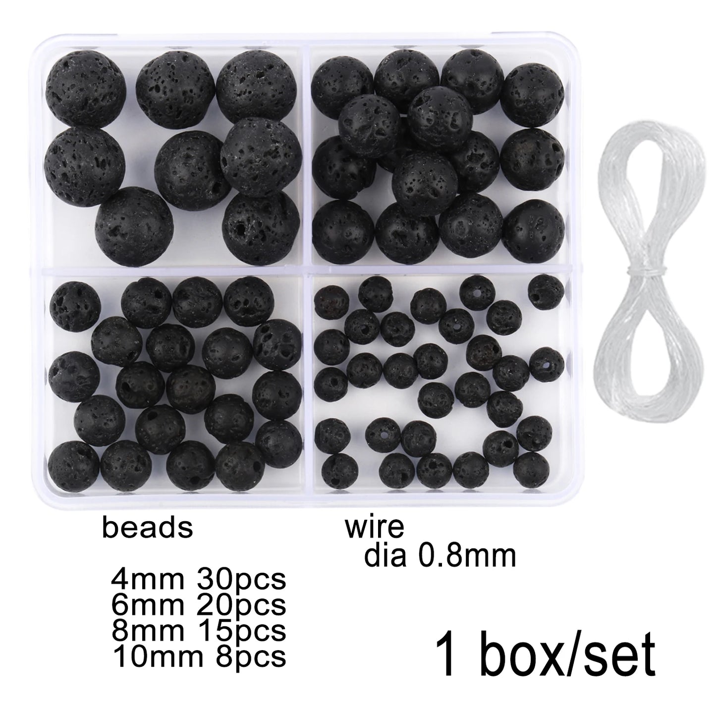Schwarze vulkanische Lavagesteinperlen, Mineralperlen, Charms, Rohrwürfel, runde geometrische Formperlen für Schmuckherstellung, DIY-Armband