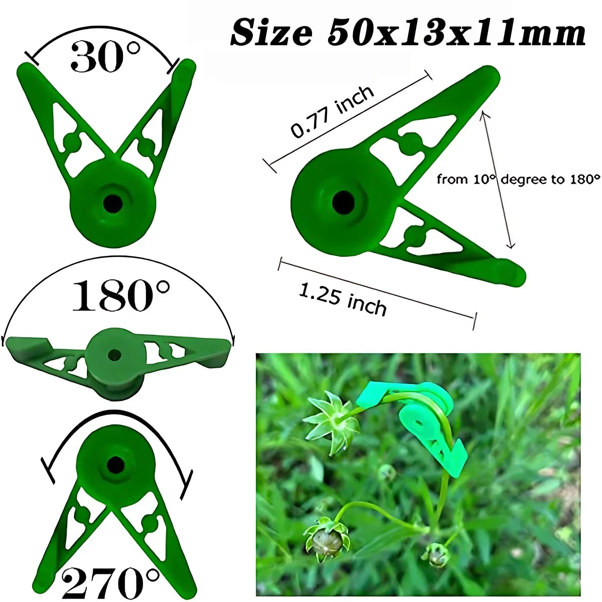 Pflanzenzweige-Biegemaschine, 360 Grad verstellbar, Pflanzenbieger-Clip für niedrige Stress, Pflanzentraining, Gartenhalter, Gartenbedarf