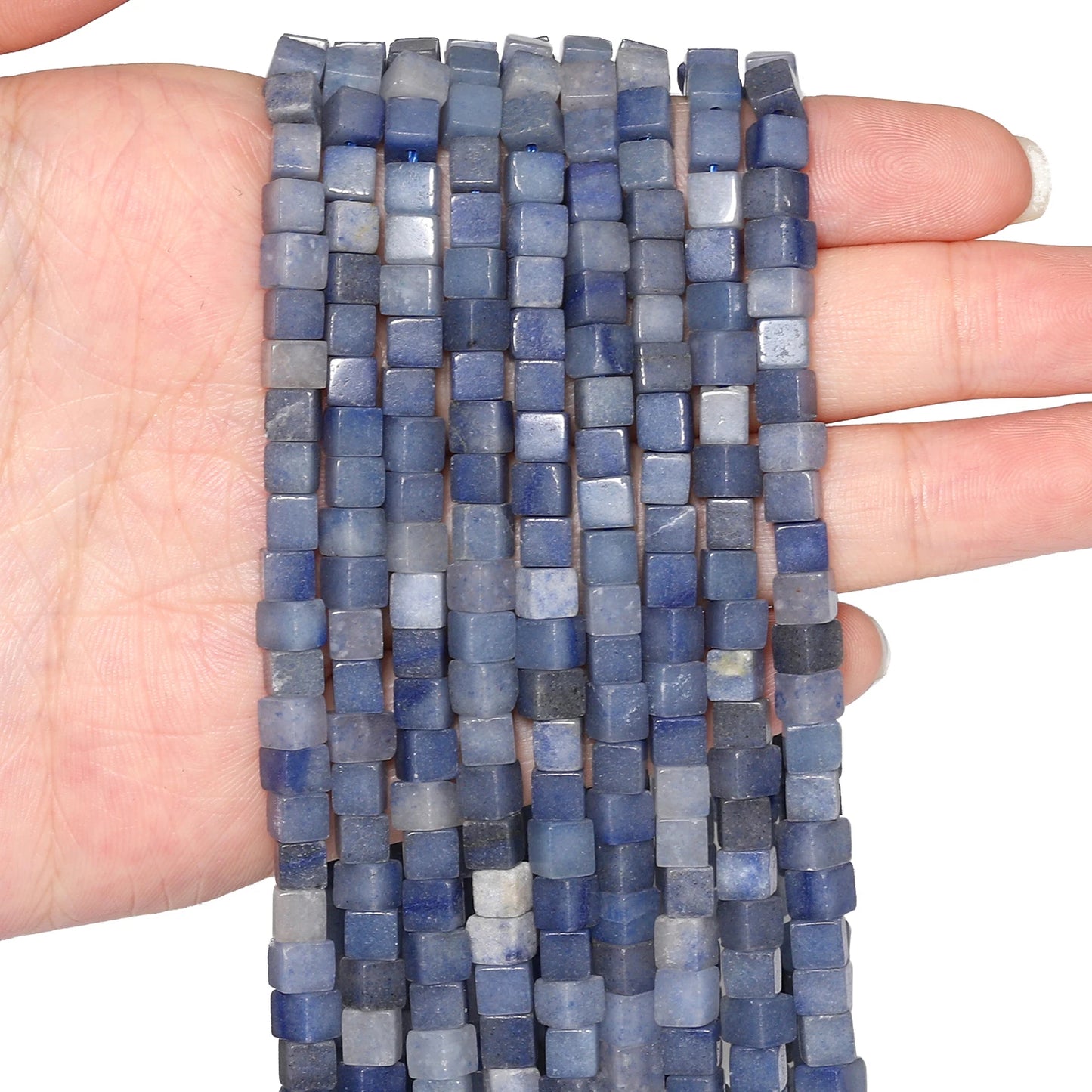 4 mm quadratische Würfelform-Perlen, natürlicher Lapislazuli, Amazonit, lila Achat-Steinperlen für Schmuckherstellung, DIY-Armband-Zubehör