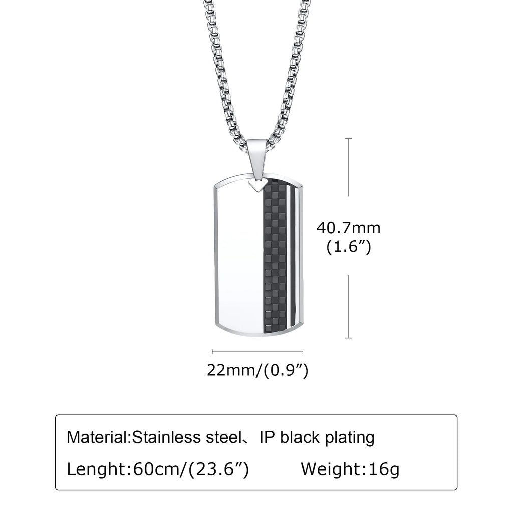 Vnox Herren-Halskette mit Erkennungsmarken-Anhänger aus Edelstahl, geometrische Hundemarken-Halsketten, Geschenk für Ihn, Schmuck