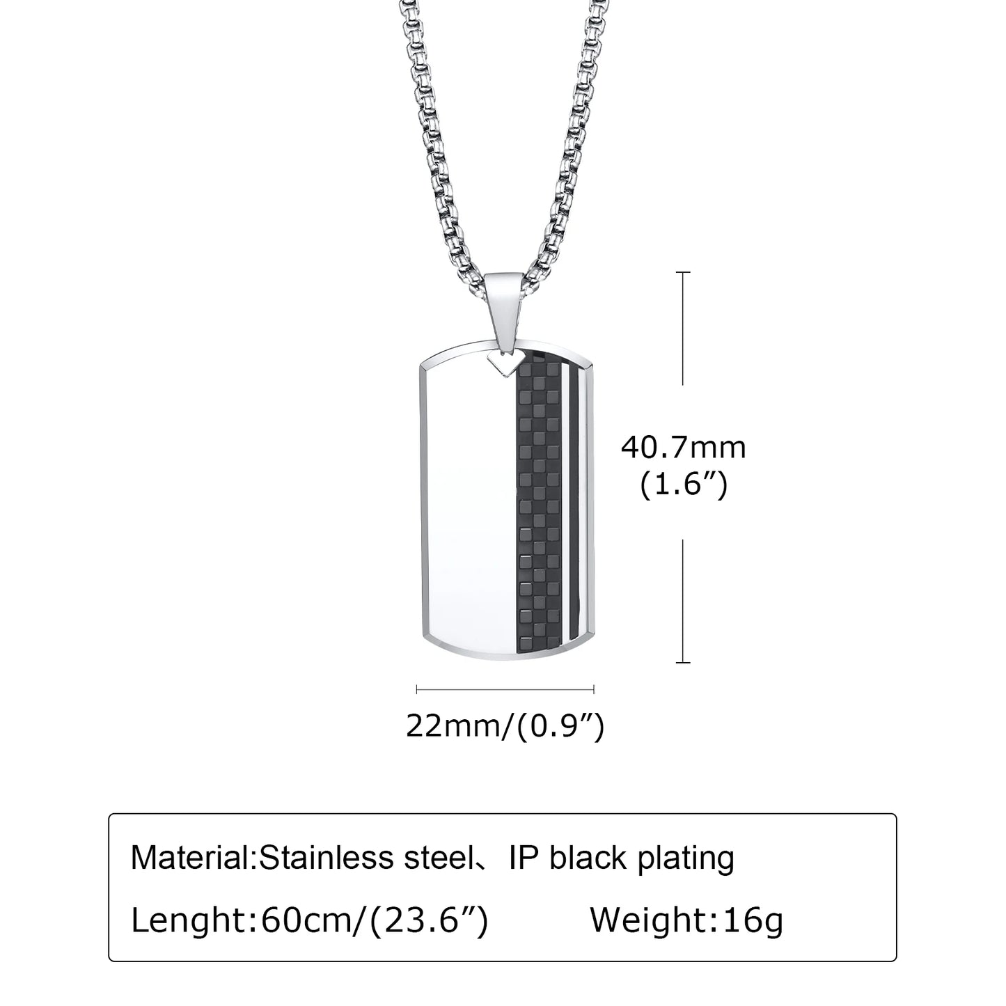 Vnox Herren-Halskette mit Erkennungsmarken-Anhänger aus Edelstahl, geometrische Hundemarken-Halsketten, Geschenk für Ihn, Schmuck - Gos-shop.company