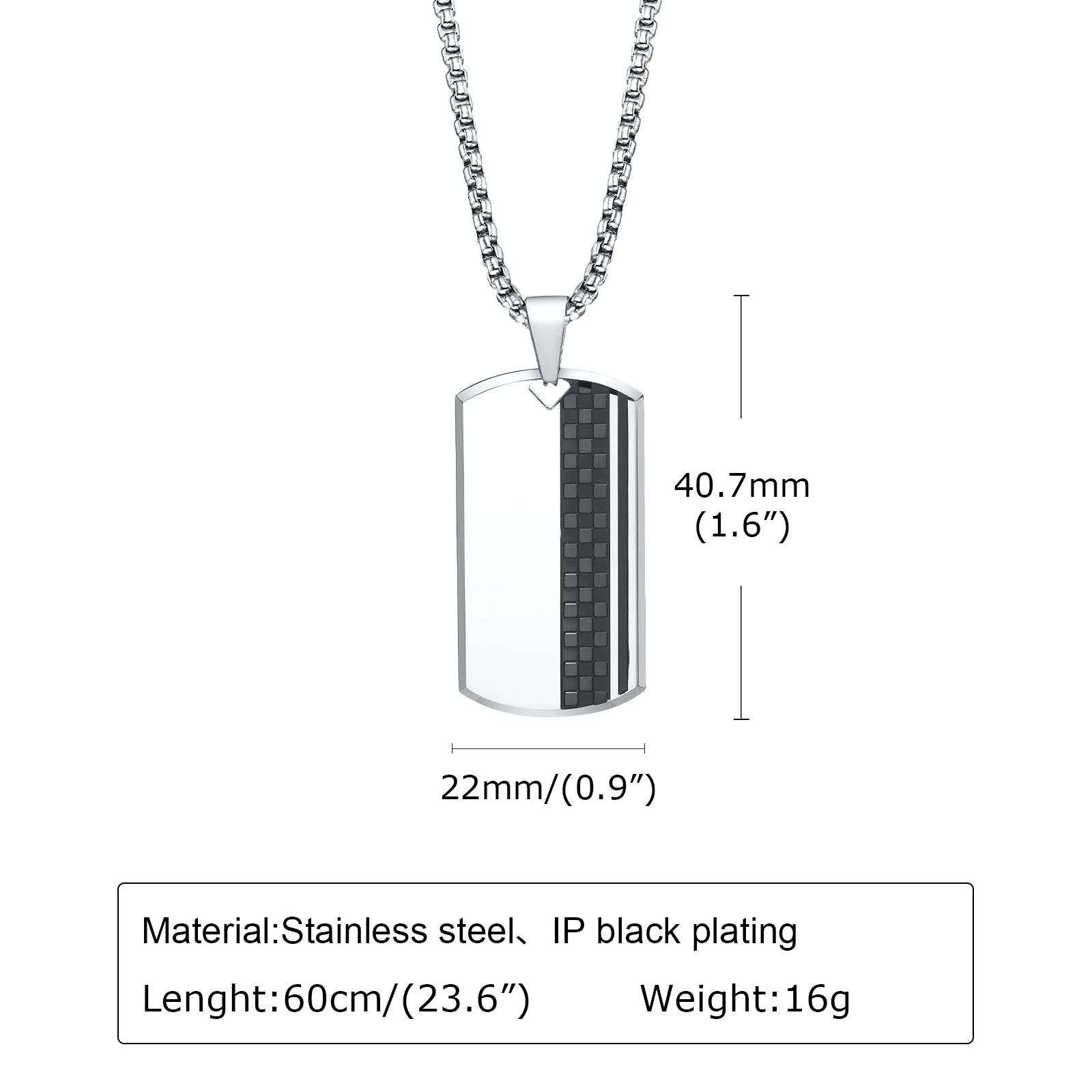 Vnox Herren-Halskette mit Erkennungsmarken-Anhänger aus Edelstahl, geometrische Hundemarken-Halsketten, Geschenk für Ihn, Schmuck - Gos-shop.company