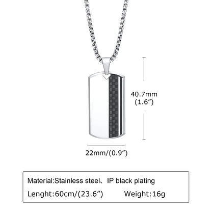 Vnox Herren-Halskette mit Erkennungsmarken-Anhänger aus Edelstahl, geometrische Hundemarken-Halsketten, Geschenk für Ihn, Schmuck - Gos-shop.company