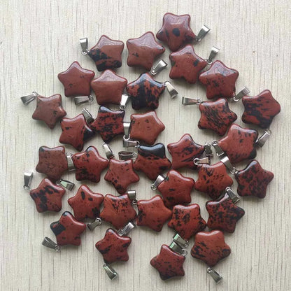 Gute qualität Verschiedene naturstein mix stern charms anhänger für diy schmuck zubehör machen 50 teile/los Großhandel