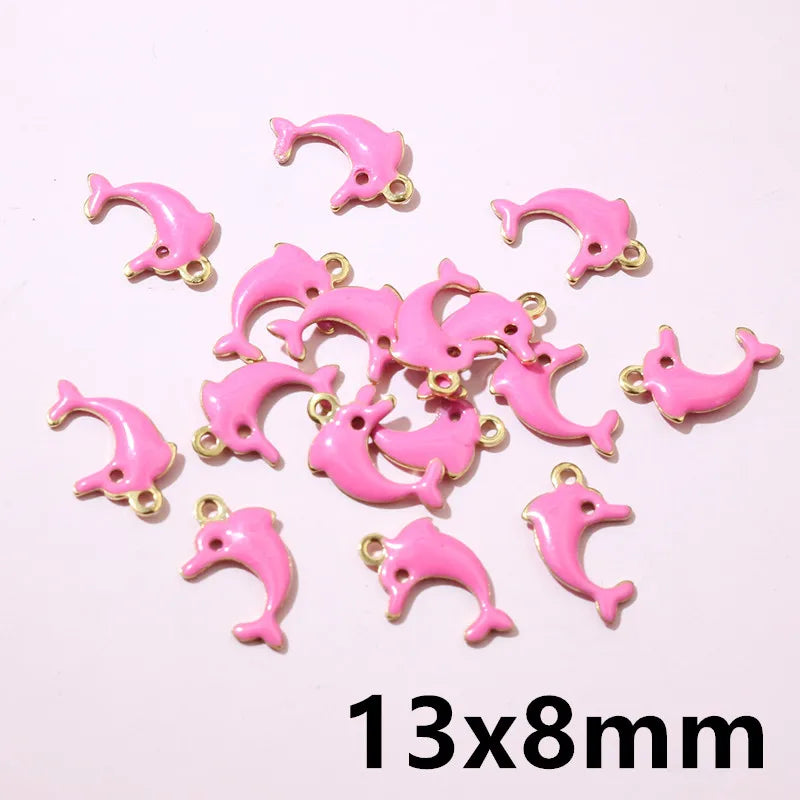 20 Stück Edelstahl Emaille Dolphin Lightning Moon Charms Anhänger für Ohrringe Armband Halskette DIY Schmuck Herstellung Zubehör