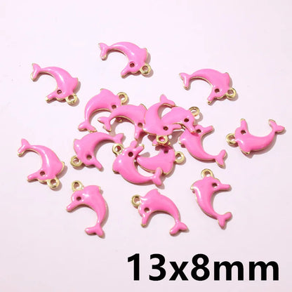 20 Stück Edelstahl Emaille Dolphin Lightning Moon Charms Anhänger für Ohrringe Armband Halskette DIY Schmuck Herstellung Zubehör
