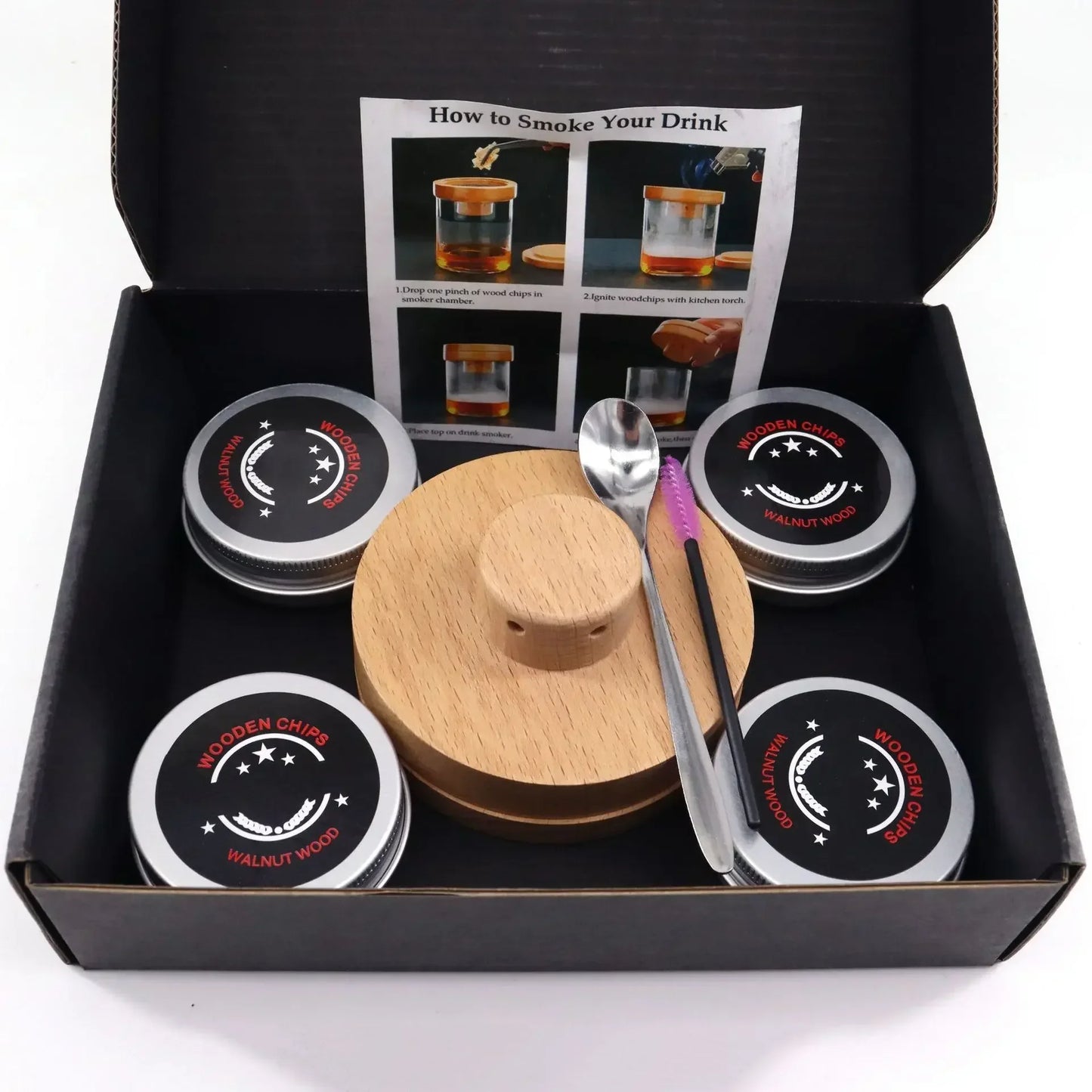 Holz Cocktail Smoker Kit Smoke Cover Filter Bar Wein Mischdeckel Werkzeug für Getränke Küche Bar Zubehör Werkzeuge Bar Cocktail
