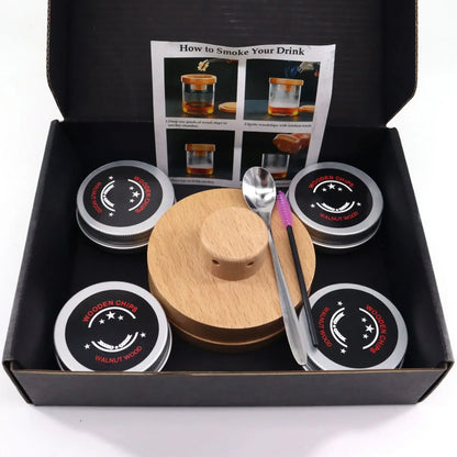 Holz Cocktail Smoker Kit Smoke Cover Filter Bar Wein Mischdeckel Werkzeug für Getränke Küche Bar Zubehör Werkzeuge Bar Cocktail
