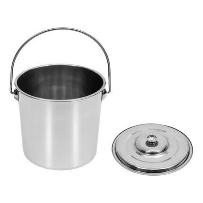 3-Gallonen Edelstahl-Eimer mit Hängedeckel, Lebensmittelechter 304 Metalleimer für Aufbewahrung, Gewerbeküche, Tierfutter