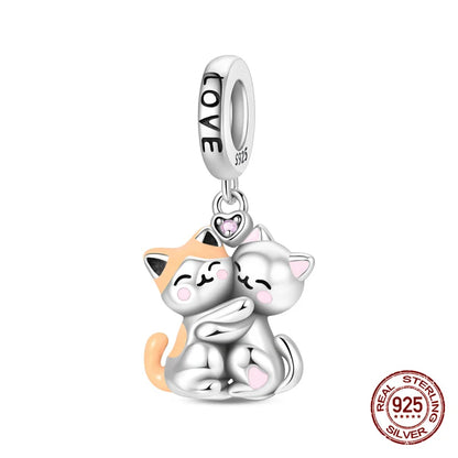 925 Sterling Silber Original Charms Perle CZ Zirkon Liebe Mama Rosa Herz Anhänger Passend für Armband DIY Damen Schmuck Geschenk für Freundin