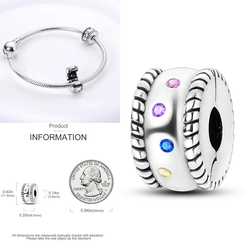 Katze Schmetterling Gänseblümchen CZ Pave Clip Charms Positionierung Schnalle 925 Sterling Silber Silikon Spacer Perlen passen Original Racelet DIY