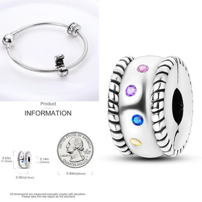 Katze Schmetterling Gänseblümchen CZ Pave Clip Charms Positionierung Schnalle 925 Sterling Silber Silikon Spacer Perlen passen Original Racelet DIY