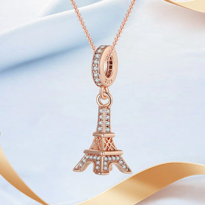 Roségold-Serie, 925er-Sterlingsilber, Zwölf Sternbilder, Halbmondkrone, High-Heel-Charm, passend für DIY-Armbänder, Halsketten, Geschenke