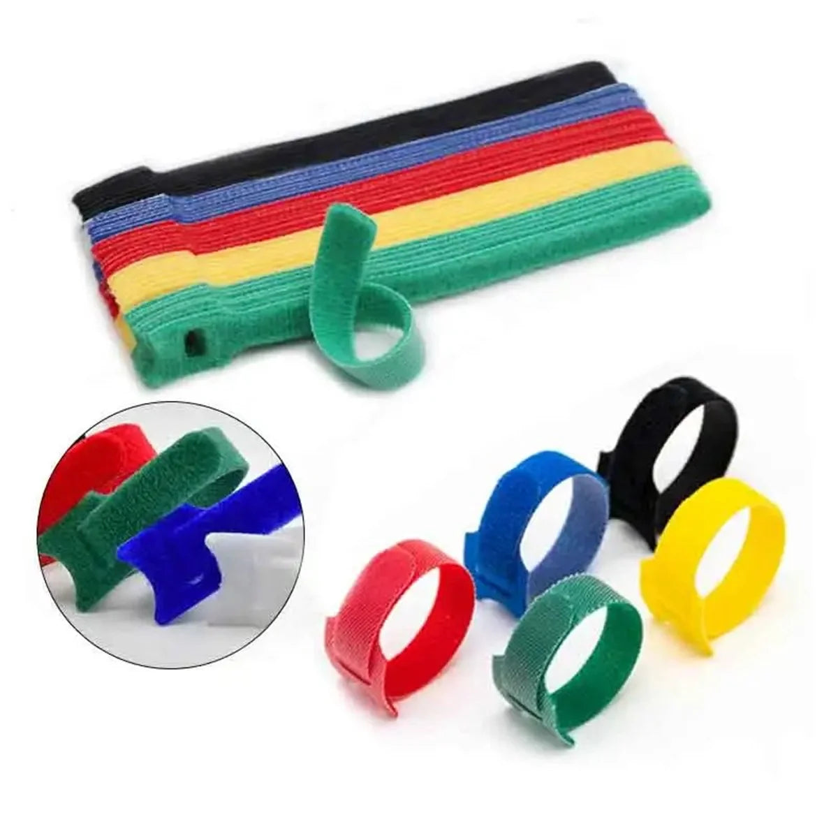 10/200 Stück abnehmbare Kabelbinder, farbige Kunststoffe, wiederverwendbare Kabelbinder, Nylon-Schlaufenwickel, Reißverschluss, Typ Kabelbinder, Drahtverband