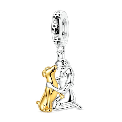 Charms-Perlen aus 925er-Sterlingsilber, Golden Retriever PuppyThe Whale, kann geöffnet und geschlossene Perlen, passend für DIY-Armbänder, edler Schmuck