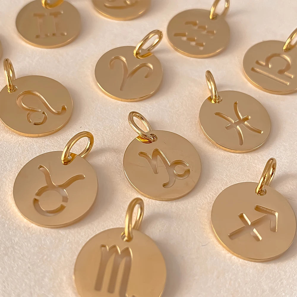 eManco Edelstahl-Skelett mit 12 Sternzeichen, Charm, DIY, Damenmode, Halskette, Schmuck, Zubehör, Herstellung, 48 Stunden Versand
