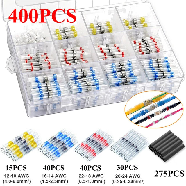 300 stücke-800 stücke Solder Versiegelt Draht Anschlüsse Schrumpf Solder Butt Anschlüsse Solder Connector Kit Automotive Marine isolierung