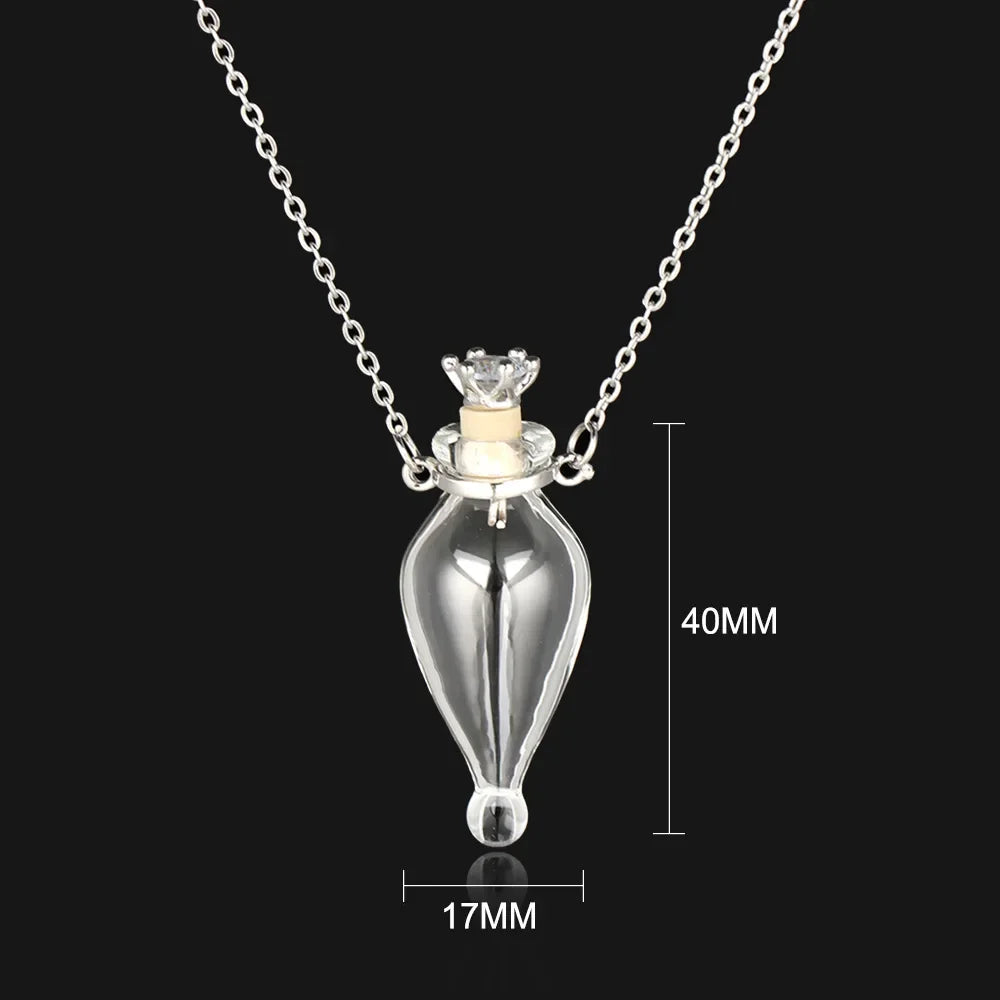 Mode Glas Parfüm Ätherisches Öl Flasche Anhänger DIY frauen Parfüm Wunsch Knochen Asche Lanugo Duft Enhancer Halskette