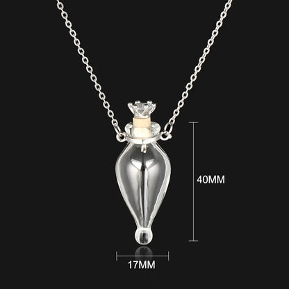 Mode Glas Parfüm Ätherisches Öl Flasche Anhänger DIY frauen Parfüm Wunsch Knochen Asche Lanugo Duft Enhancer Halskette