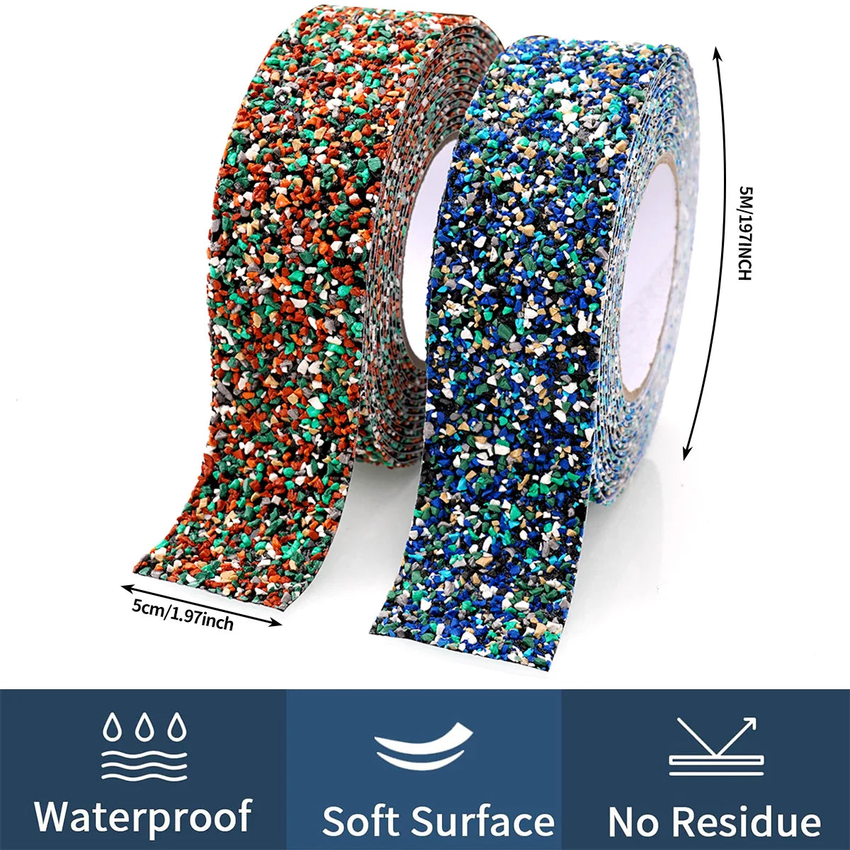 Rutschfestes blaues Gummiband, langlebiges PE-Material mit Griff, ideal für Innen- und Außenbereich, Treppenprofil, Boote, Trailways, rückstandsfrei